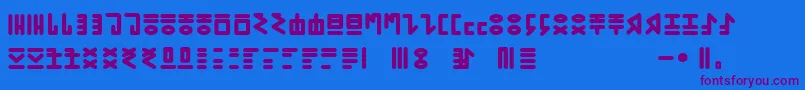 More about GENР RICA PRIMITIVA 01 Font GENР RICA PRIMITIVA 01 Font – Purple Fonts on Blue Background